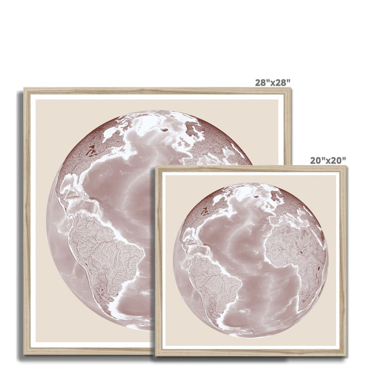 Lámina enmarcada Mapa de vista de globo PERSONALIZADO II