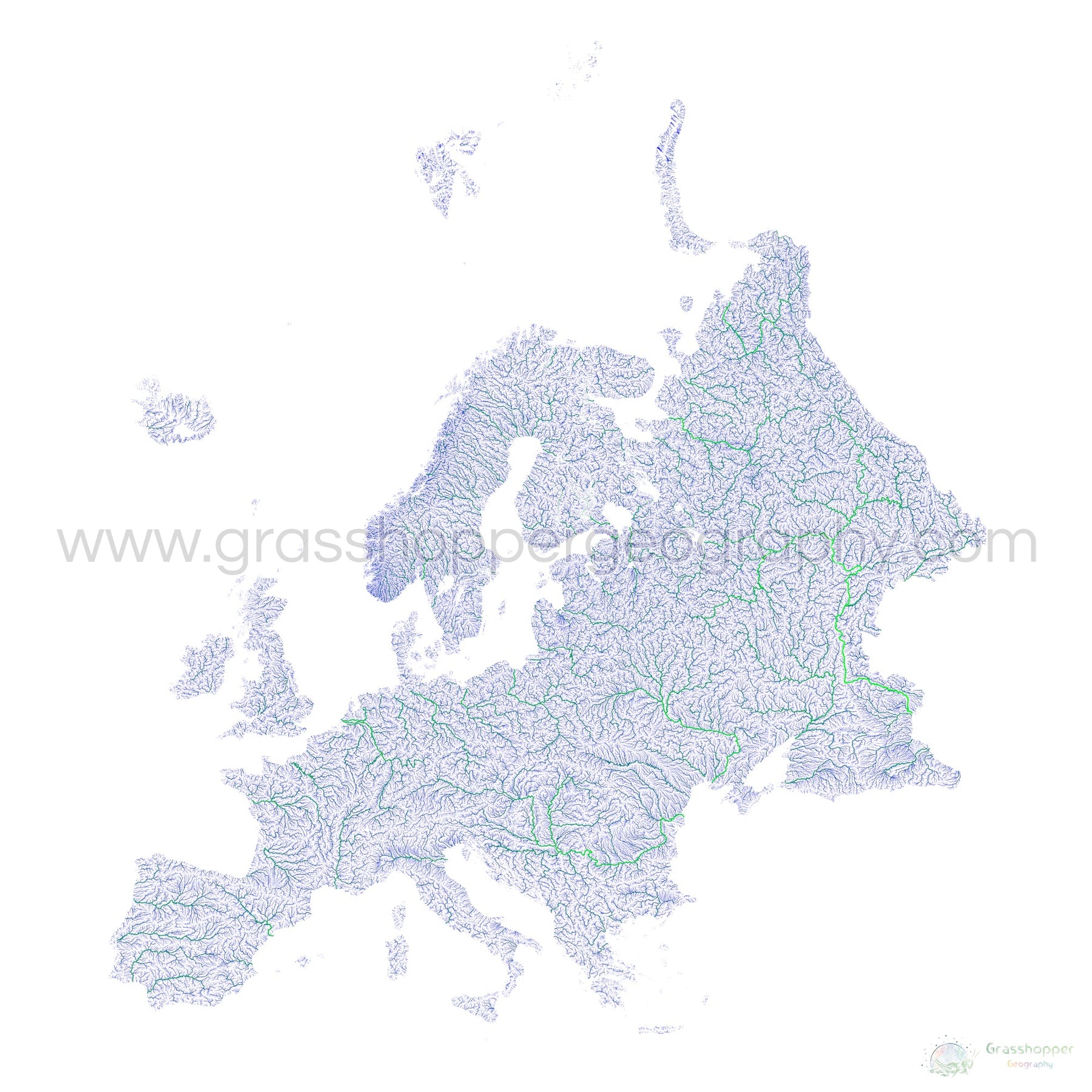 Europe River Blank Map europe-river-blank-map