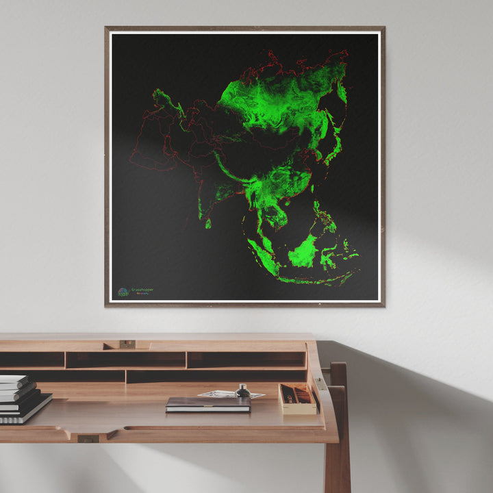 Asia - Forest cover map - Fine Art Print