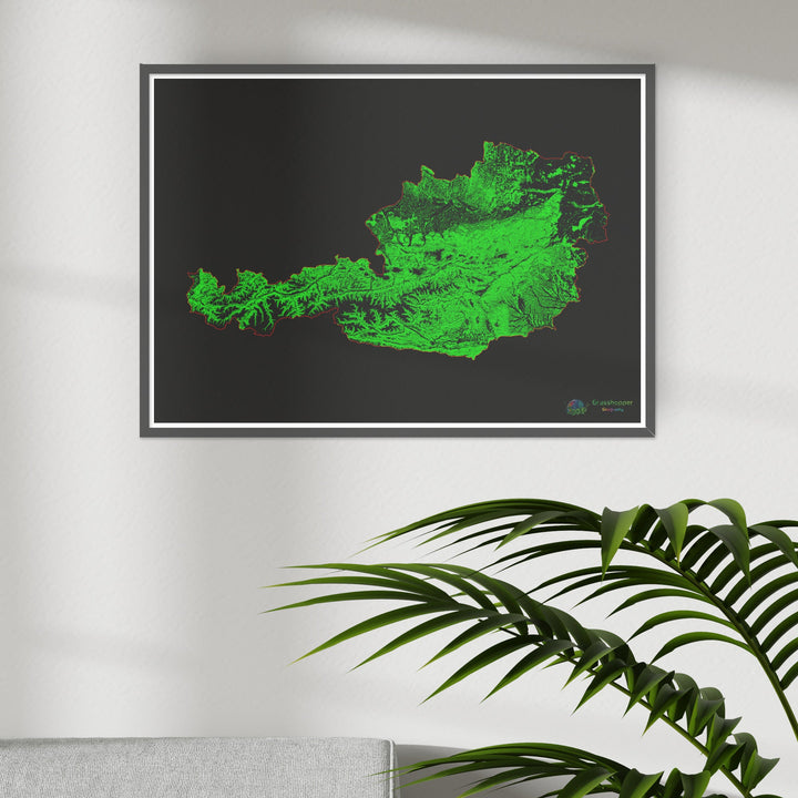 Forest cover map of Austria - Fine Art Print