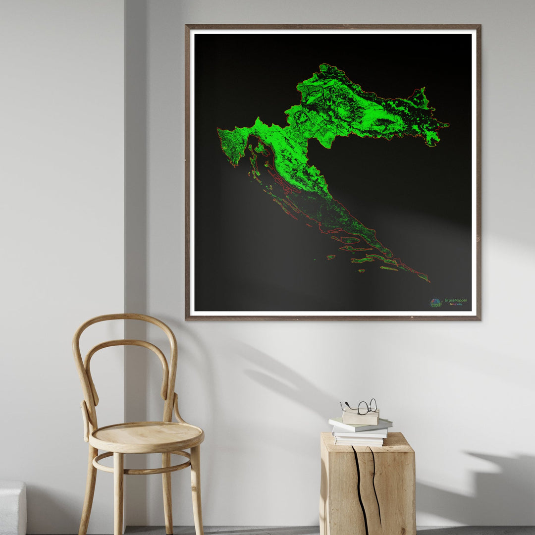 Croatia - Forest cover map - Fine Art Print