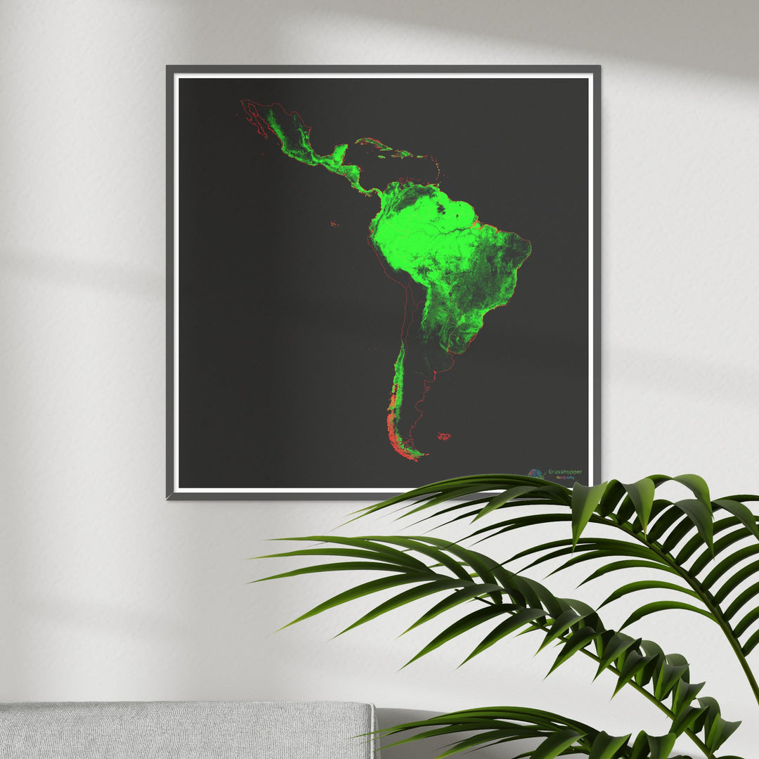 Forest cover map of Latin America - Fine Art Print