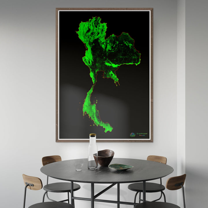 Thailand - Forest cover map - Fine Art Print