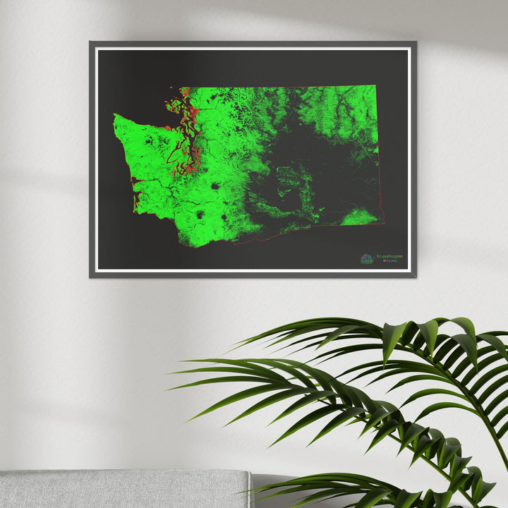 Forest cover map of Washington - Fine Art Print