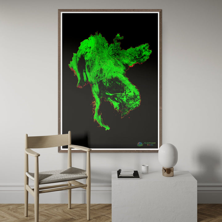 The Greater Mekong Subregion - Forest cover map - Fine Art Print