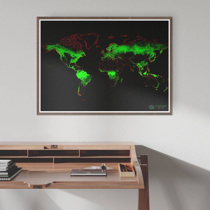 El mundo - Mapa de cobertura forestal - Impresión de bellas artes