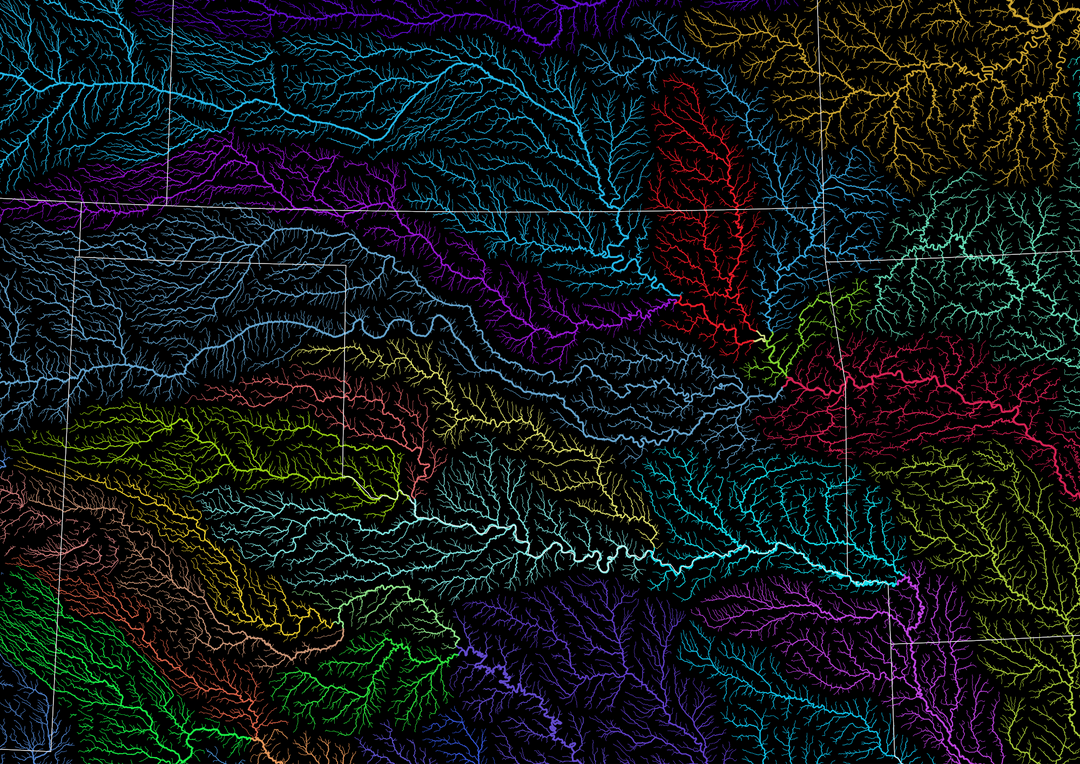 CUSTOM Oklahoma Western Arkansas river map