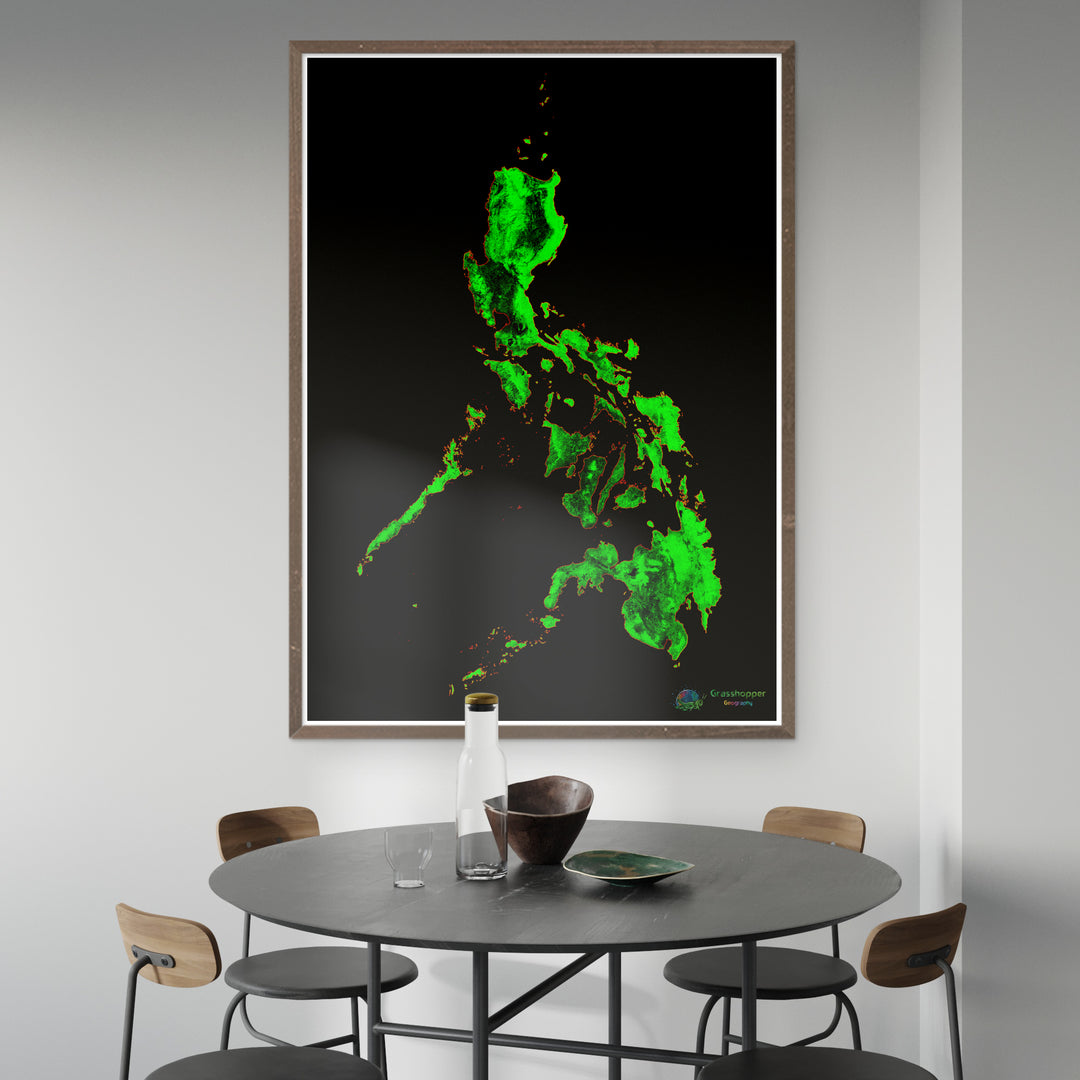 Forest cover map of the Philippines Fine Art Print