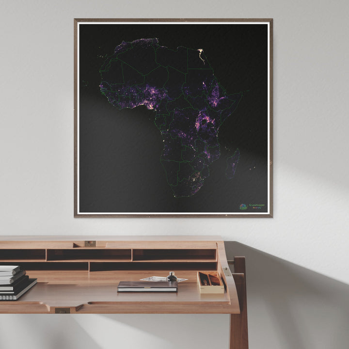 Africa - Population density heatmap - Fine Art Print