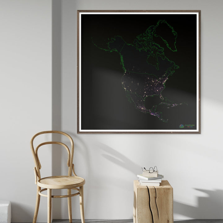 North America - Population density heatmap - Fine Art Print