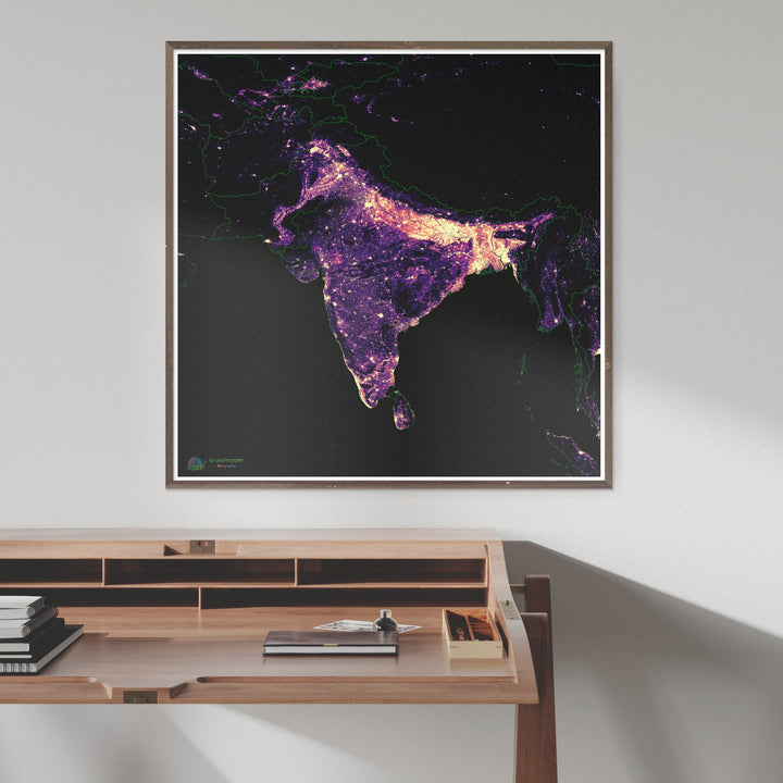 South Asia - Population density heatmap - Fine Art Print