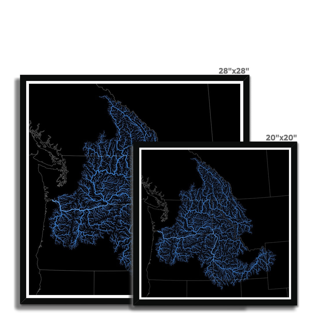 CUSTOM Columbia River basin map Framed Print
