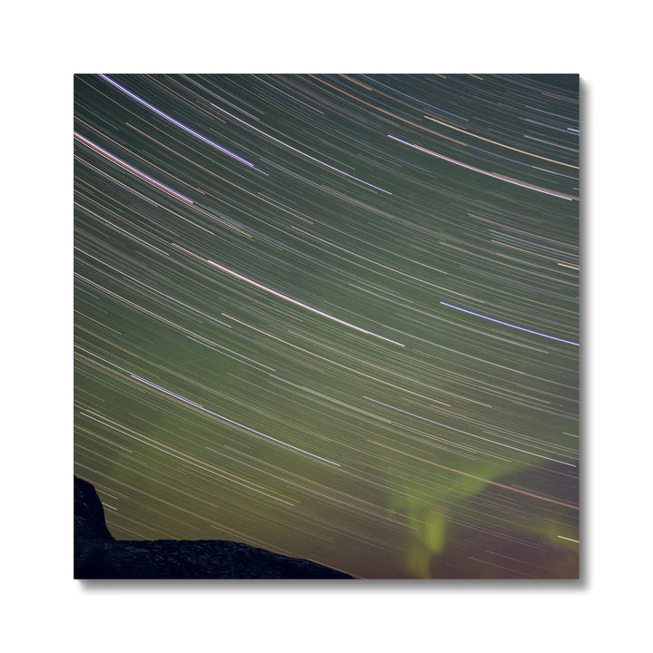 Star trails with aurora - Canvas