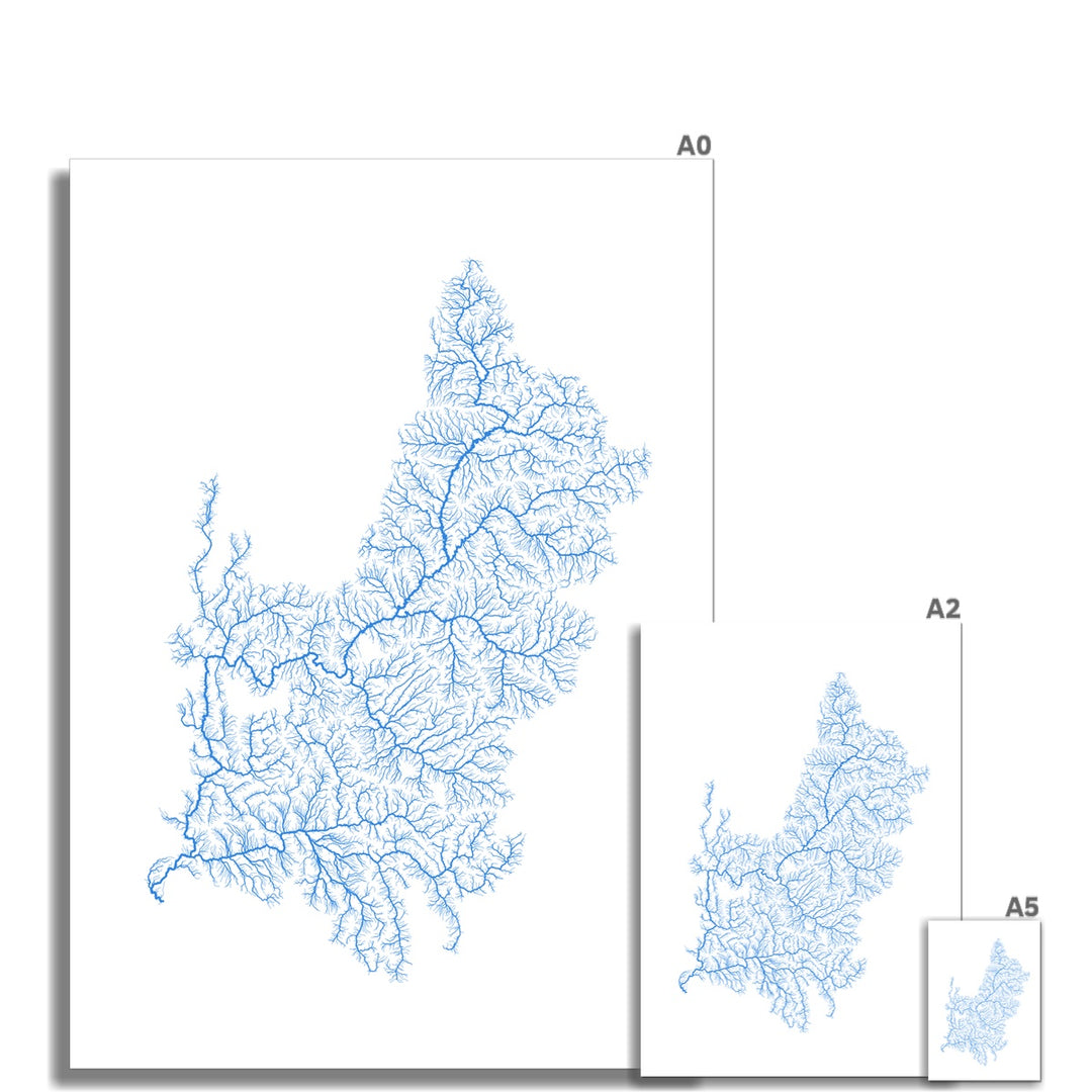Carte personnalisée du bassin fluvial du Colorado Fine Art Print
