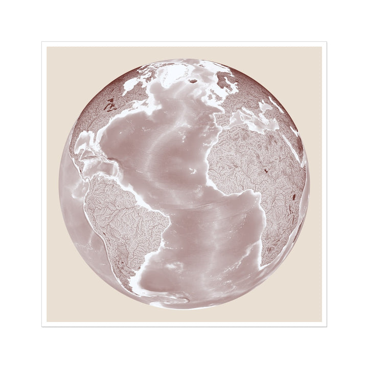 Mapa de vista de globo PERSONALIZADO II Impresión de bellas artes