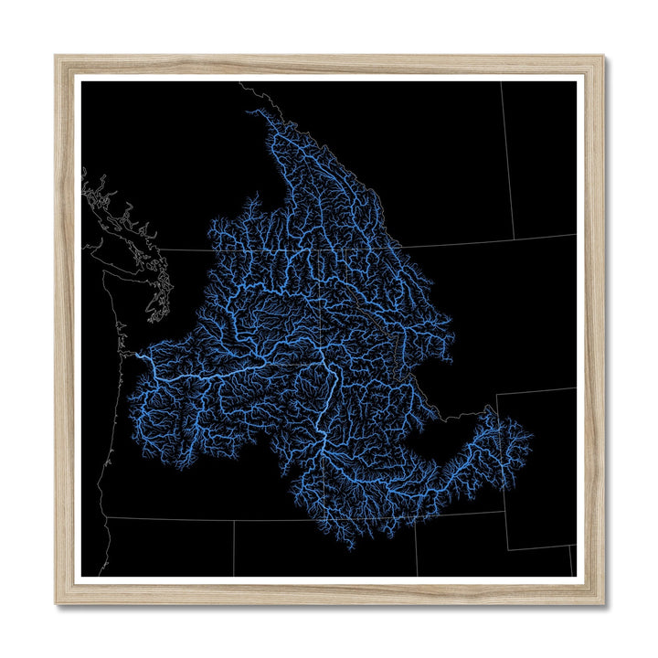 Carte personnalisée du bassin du fleuve Columbia Impression encadrée