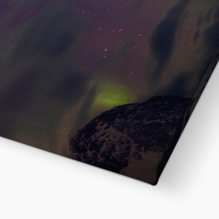 Cloudy aurora above Lundøya - Canvas