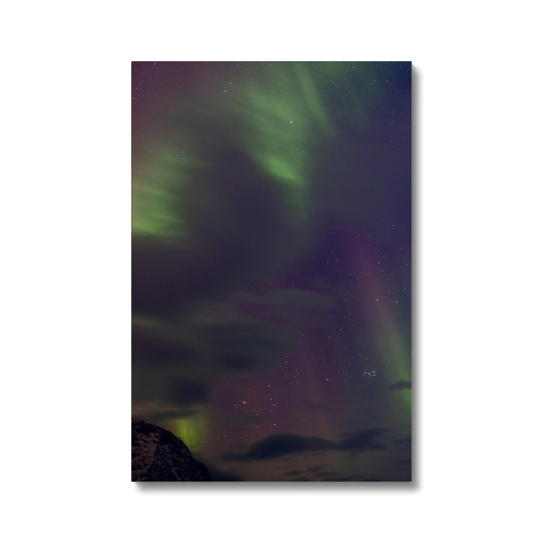 Cloudy aurora above Lundøya - Canvas