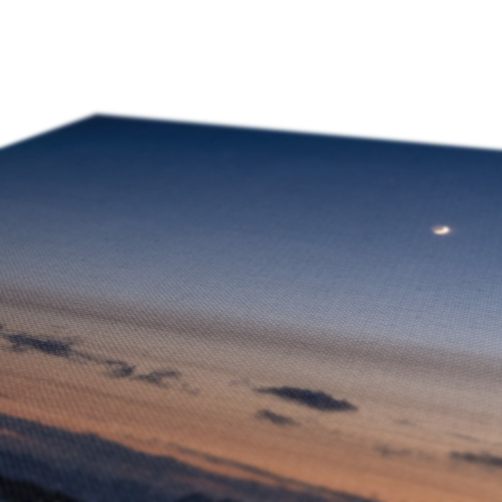 Sunset over the fish pens with a crescent moon II - Canvas