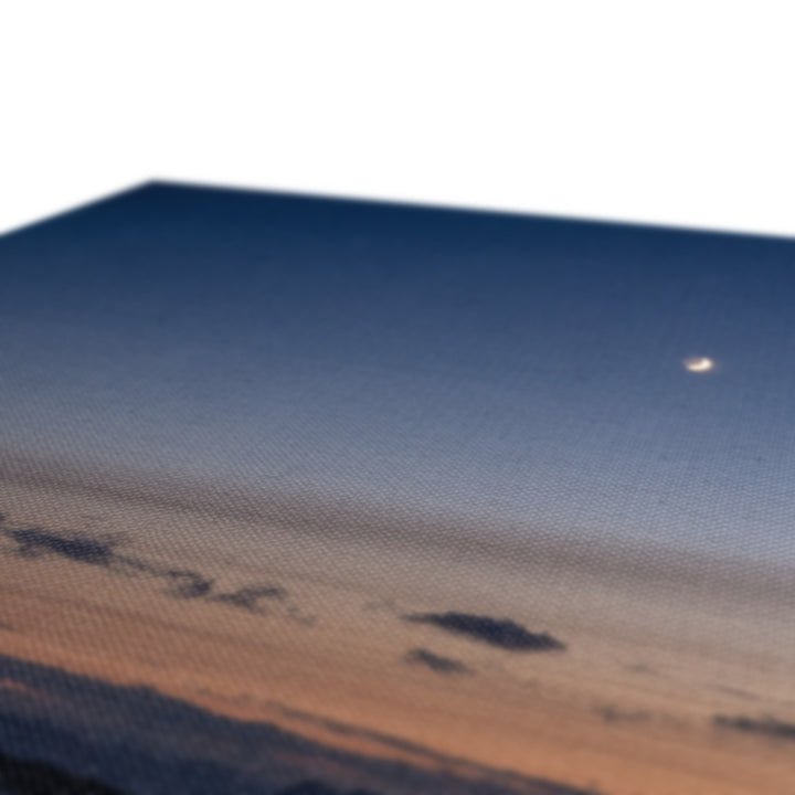 Sunset over the fish pens with a crescent moon II - Canvas