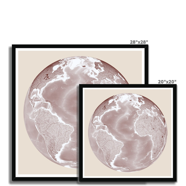 CUSTOM Globe view map II Framed Print