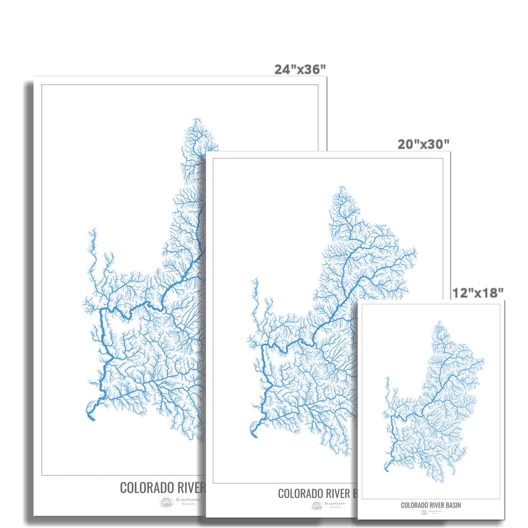 Mapa personalizado de la cuenca del río Colorado I Impresión fotográfica