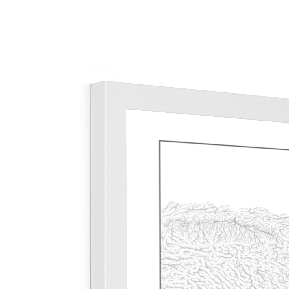 Arctic Ocean - Drainage basin map, white v2 - Framed Print